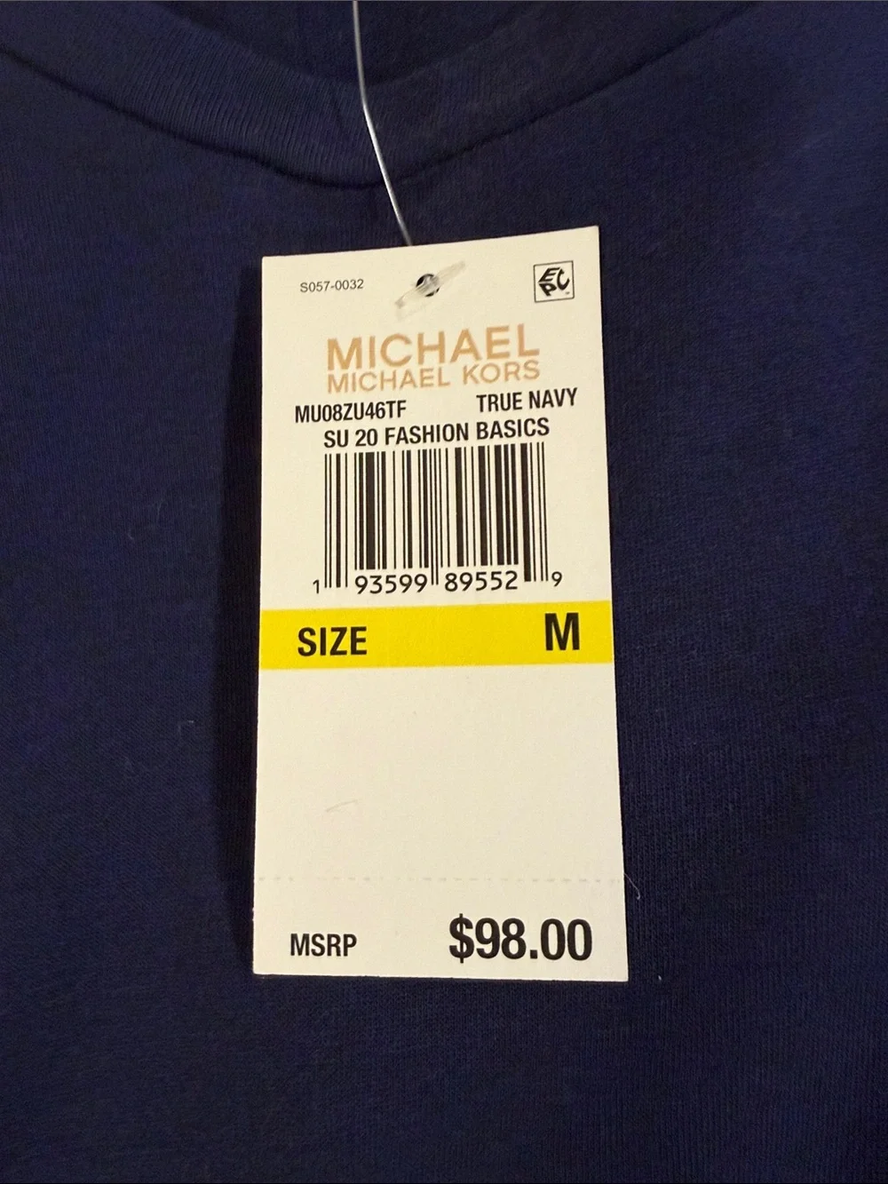 Michael Kors Navy Short-Sleeve Maxi Dress with Side Button Detail